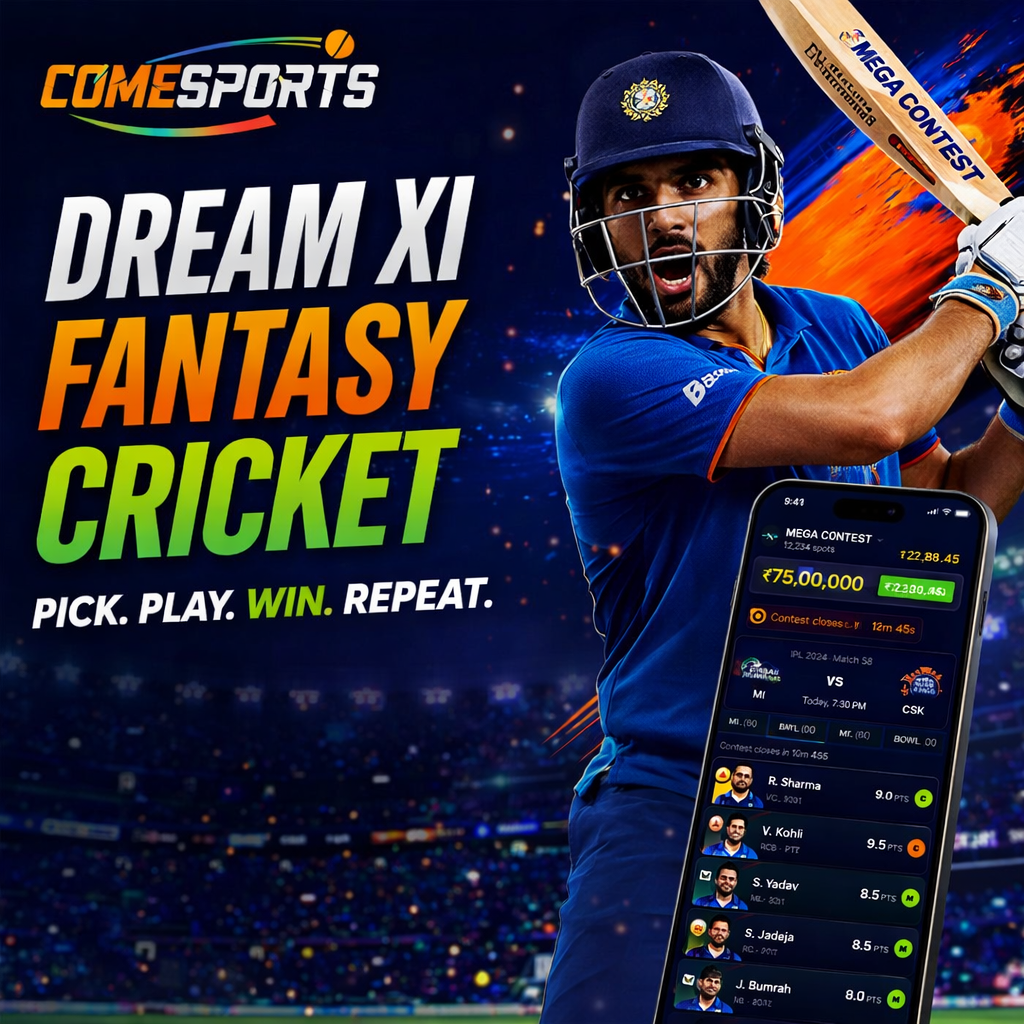 Come Cash App Dream XI fantasy cricket ad visual